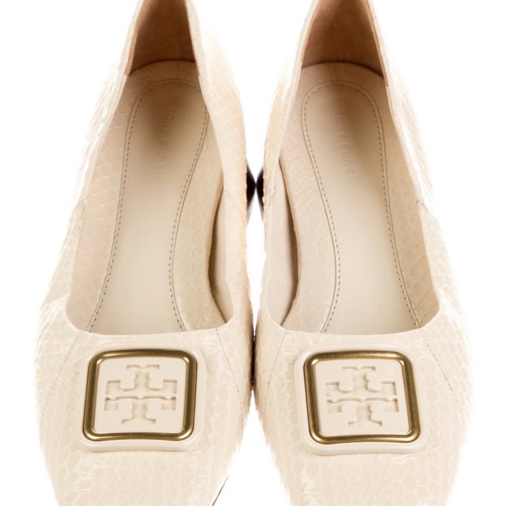 Tory Burch Cream Flats with Gold Accent